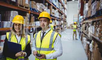 Portrait of warehouse managers