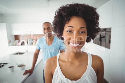 Happy couple in the kitchen