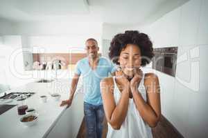 Happy couple in the kitchen