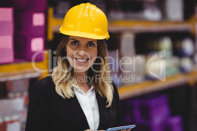 Businesswoman using tablet