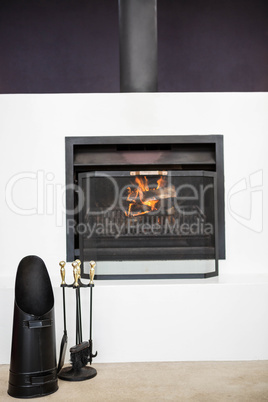 View of fire place