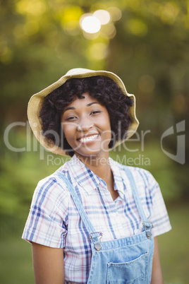 Smiling woman in the garden