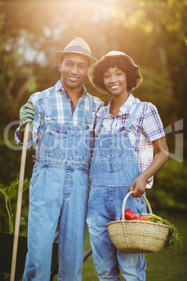 Smiling couple in the garden