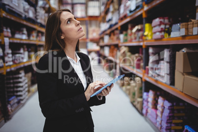 Businesswoman using tablet