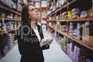 Businesswoman using tablet