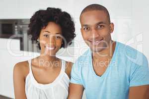 Portrait of smiling couple in the kitchen