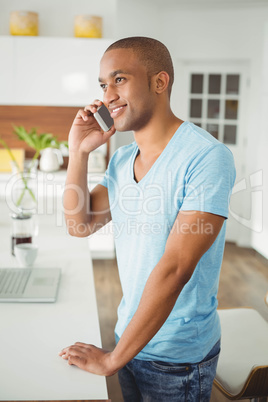 Handsome man on a phone call