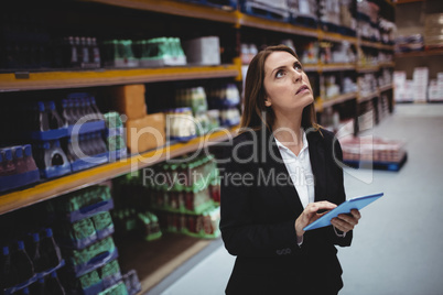Businesswoman using tablet