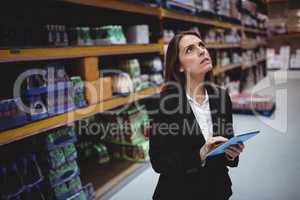 Businesswoman using tablet