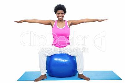 Pregnant woman on exercise ball Pregnant woman on exercise ball