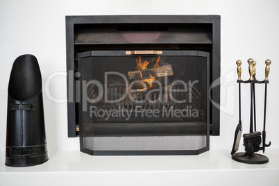 View of a fire place