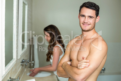 Young man smiling at camera