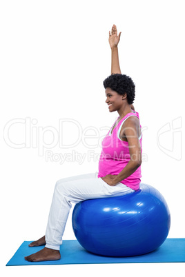 Pregnant woman on exercise ball Pregnant woman on exercise ball