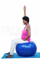 Pregnant woman on exercise ball