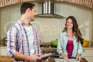 Young couple smiling at each other