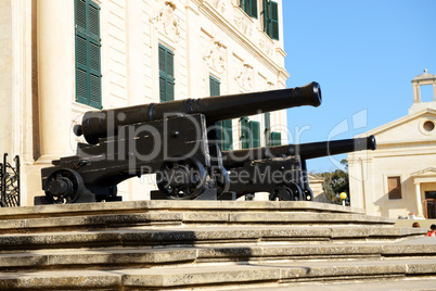 The old cannons in Valleta, Malta