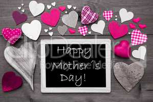 Black And White Chalkbord, Pink Hearts, Happy Mothers Day