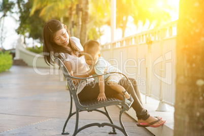 Mother and child on vacations