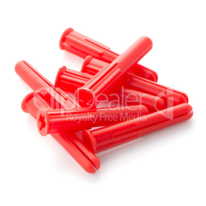 Red plastic dowels