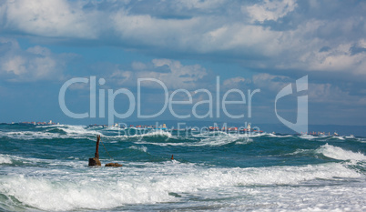 big waves on the Mediterranean Sea