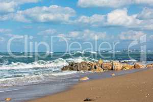 big waves on the Mediterranean Sea