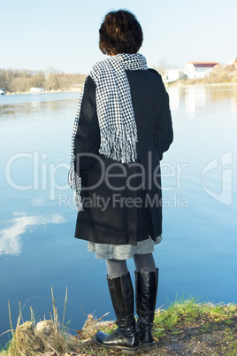 Woman in wintry walk