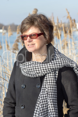 Woman in wintry walk