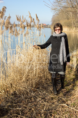 Woman in wintry walk