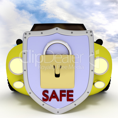 Car with protective shield
