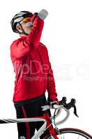 Cyclist drinking water