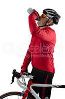 Cyclist drinking water