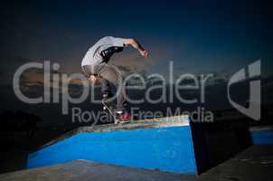Skateboarder on a grind