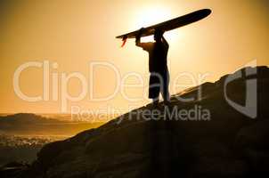 Long boarder watching the waves