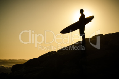 Surfer watching the waves