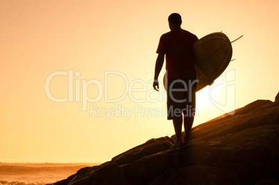 Surfer watching the waves