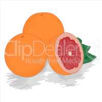Ripe cut red grapefruit