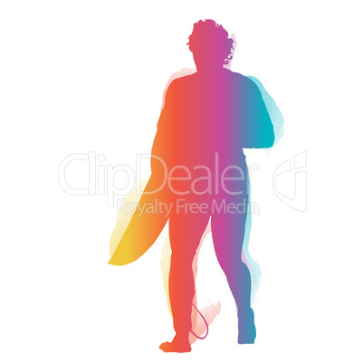 Surfer walking with surfboard