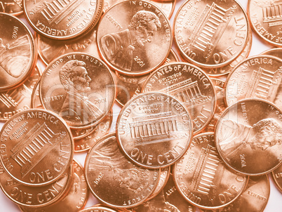 Dollar coins background vintage