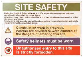 Site safety sign vintage