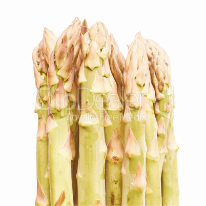 Retro looking Asparagus vegetable isolated