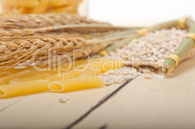 Italian pasta penne with wheat