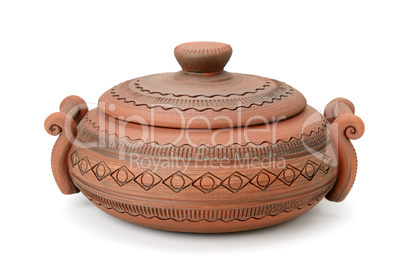 clay pot isolated on white background