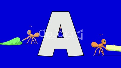 Letter A and Ant (background)