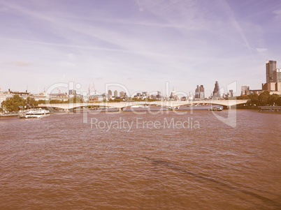 Waterloo Bridge in London vintage