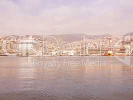 View of Genoa Italy from the sea vintage