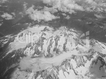 Black and white Alps glacier