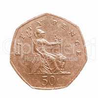 Fifty pence coin vintage