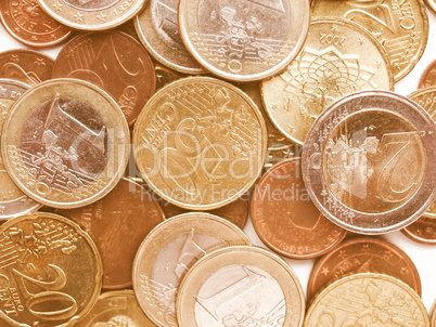 Euro coins vintage