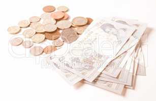 Pound note and coin vintage