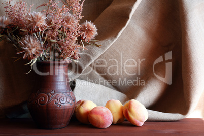 Flowers And Peach